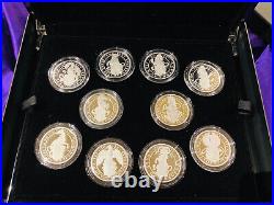 2021 Queen's Beasts 2 Oz silver proof 10 coin Set Limited New in box & COA