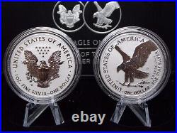 2021 Reverse Proof $1 American SILVER Eagle DESIGNER Set (2 Coin) Box & COA ARC