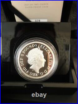 2021 Royal Mint Premium 2oz Silver Proof Britannia Coin Box and Certificate