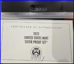 2021-S 1C-$1 US 7 Coin Silver Proof Mint Set WithCOA Original Mint Box