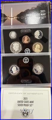 2021-S 1C-$1 US 7 Coin Silver Proof Mint Set WithCOA Original Mint Box