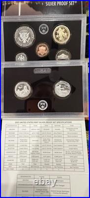 2021-S 1C-$1 US 7 Coin Silver Proof Mint Set WithCOA Original Mint Box