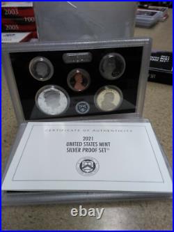 2021 S 99.9% SILVER Proof Set US Mint Coin Set with Box & COA