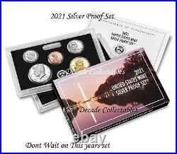 2021 S 99.9% SILVER Proof Set US Mint Coin Set with Box & COA 21RH Pre-Sale