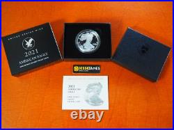 2021 S PROOF SILVER EAGLE TYPE 2 IN ORIGINAL MINT BOX With COA 21EMN