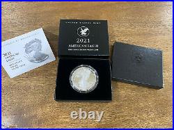2021-S Proof $1 Type 2 American Silver Eagle Box, OGP & COA