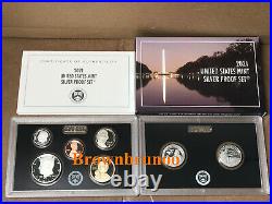2021 S SILVER PROOF Set 21RH + 2021 S PROOF Set 21RG 14 Coins with BOX COA