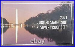 2021-S SILVER Proof Set With Box & C. O. A. 7 COIN SET Free Shipping