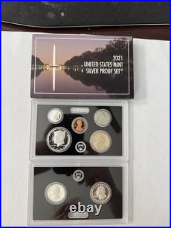 2021-S Silver Proof Set U. S. Mint San Francisco 99.9% Silver Box & COA