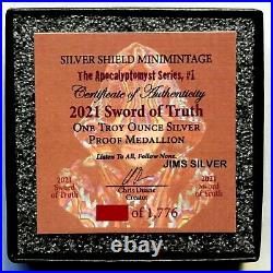 2021 Silver Shield SWORD OF TRUTH 1 oz. Silver PROOF with COA & BOX! In Stock