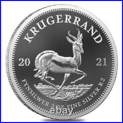 2021 South Africa 2 oz Proof Silver Krugerrand. 999 Fine (withBox & COA)