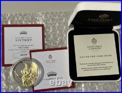 2021 St. Helena 1oz Victory Queens Virtue. 999 Ag Silver Proof Box & COA 661/750