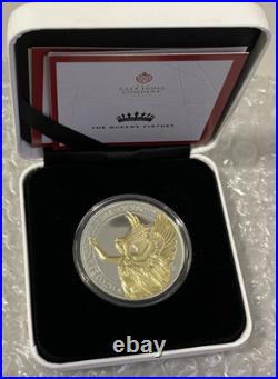 2021 St. Helena 1oz Victory Queens Virtue. 999 Ag Silver Proof Box & COA 661/750