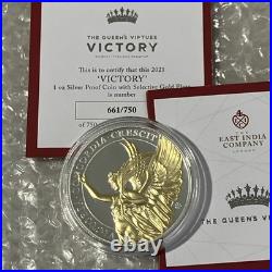 2021 St. Helena 1oz Victory Queens Virtue. 999 Ag Silver Proof Box & COA 661/750