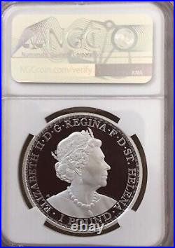 2021 St. Helena Una and The Lion 1 oz Silver Proof BOX COA NGC PF69