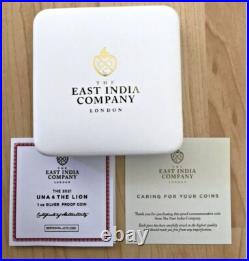 2021 St. Helena Una and The Lion 1 oz Silver Proof BOX COA NGC PF69