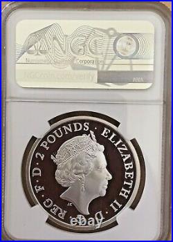 2021 UK One Ounce 1 oz Silver Proof Queen's Beast Completer NGC PF70 BOX COA