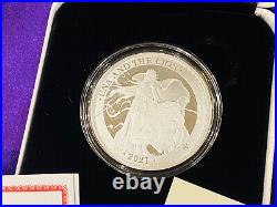 2021 Una & the Lion EIC 1 Oz Silver Proof Mint Box & COA #711 of 1000 Only
