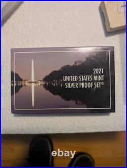 2021 United States Mint Silver Proof Set 7 coins total two cases, box, and COA