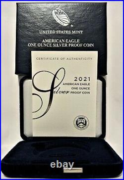 2021 W $1 American Proof Silver Eagle Type 1 Ngc Pf70 Fr = Box & Coa Included =