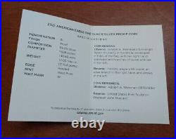 2021-W $1 Proof American Silver Eagle Type 1 Heraldic BOX & COA
