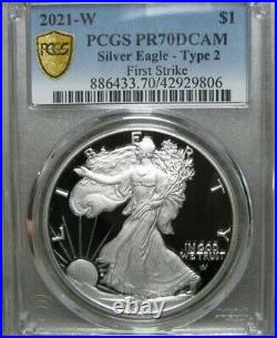 2021-W PROOF First Strike American Eagle PCGS PR-70 DCAM Type 2 with BOX #050A