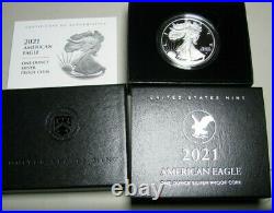 2021-W Proof American Eagle Type 2 Silver New Reverse New In Box West Point Coin