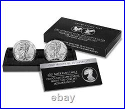 2021 W S Reverse Proof 2-Coin Silver Eagle Ounce Designer Edition Set SEALED BOX