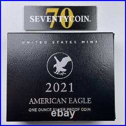 2021 W Type 2 American Silver Eagle Proof PF PR Box OGP & COA