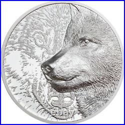 2021 mongolia High Relief mystic Wolf 1oz Proof Silver Coin, Coa Box In Stock
