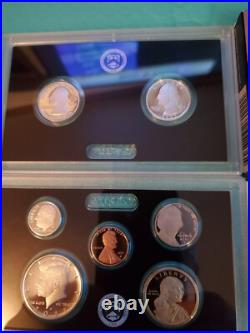 2021 s U. S. Mint Silver Proof Set (7) coins total Box an COA
