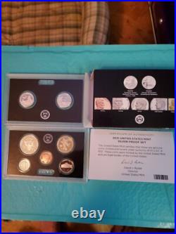 2021 s U. S. Mint Silver Proof Set (7) coins total Box an COA