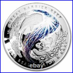 2022 1 oz Silver $5 Domed Great Barrier Reef Proof (withBox & COA). 999 Silver 2022 1 oz Silver $5 Domed Great Barrier Reef Proof (withBox & COA). 999 Silver