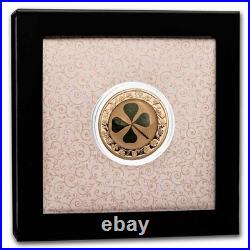 2022 1 oz Silver. 925 Republic of Palau $5 Four-Leaf Clover Proof Coin Box/COA