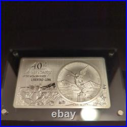 2022 3 oz Silver Reverse Proof Libertad Coin Bar 40th Anniversary with Box & COA