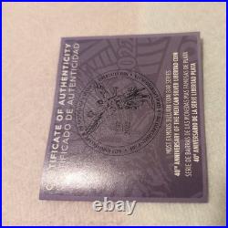 2022 3 oz Silver Reverse Proof Libertad Coin Bar 40th Anniversary with Box & COA