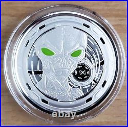 2022 Alien Proof Colorized Silver 1 oz Coin Box & COA RARE Only 1500