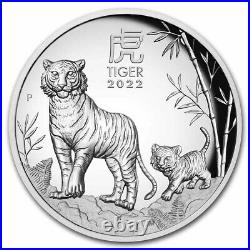 2022 Australia 5 oz Silver Lunar Tiger Proof (HR, withBox & COA) SKU#241716