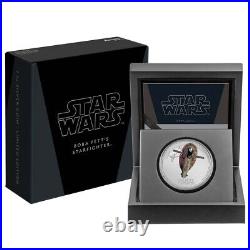 2022 BOBA FETT STARFIGHTER Star Wars 1 oz silver Proof coin COA & BOX