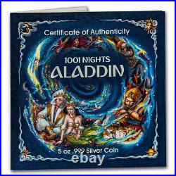 2022 Djibouti 1001 Nights Aladdin 5 oz Silver Proof-Like Coin Mintage of 500 2022 Djibouti 1001 Nights Aladdin 5 oz Silver Proof-Like Coin Mintage of 500