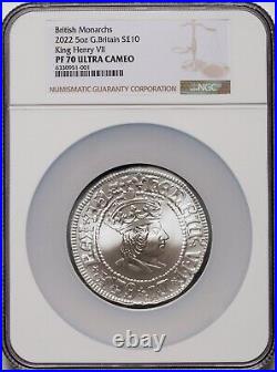 2022 Great Britain King Henry VII 5oz Silver NGC PR70 UC, 1 of 275 Rare Proof