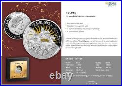 2022 HELIOS 1 oz. 999 silver Proof coin Niue COA & Box Mintage of 500