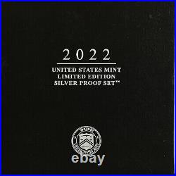 2022 Limited Edition Silver Proof Set Black Box & COA 6 Coins and Silver Eagle 2022 Limited Edition Silver Proof Set Black Box & COA 6 Coins and Silver Eagle