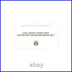 2022 Limited Edition Silver Proof Set Black Box & COA 6 Coins and Silver Eagle 2022 Limited Edition Silver Proof Set Black Box & COA 6 Coins and Silver Eagle