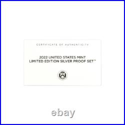 2022 Limited Edition Silver Proof Set Black Box & COA 6 Coins and Silver Eagle 2022 Limited Edition Silver Proof Set Black Box & COA 6 Coins and Silver Eagle