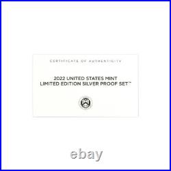 2022 Limited Edition Silver Proof Set Black Box & COA 6 Coins and Silver Eagle