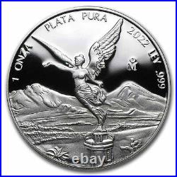 2022 Mexico 5-Coin Silver Libertad Proof Set (1.9 oz, Wood Box) SKU#259913