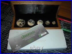 2022 Mexico 5-Coin Silver Libertad Proof Set (Wooden Box)