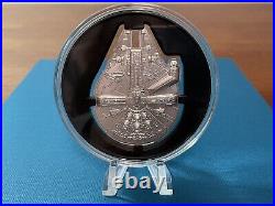 2022 Niue 3 oz Silver Star Wars Millennium Falcon Shaped Proof With Box & COA