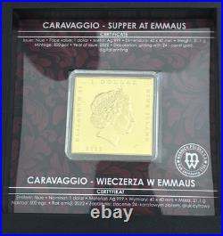 2022 Niue THE SUPPER AT EMMAUS Caravaggio 1 oz Silver Proof Box/COA Mintage 500